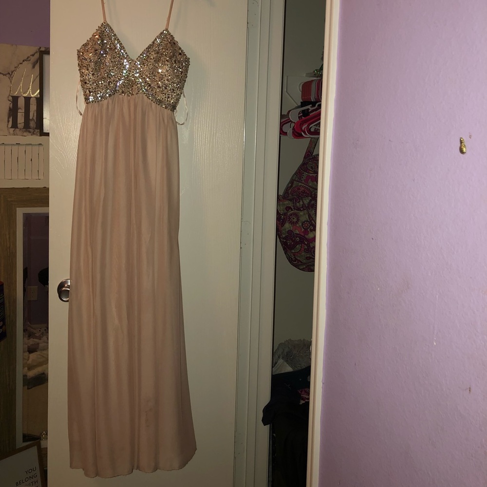 light pink hoco/prom dress w bedazzling